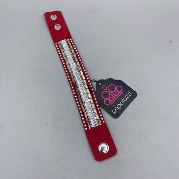 Paparazzi Rock Star Rocker Red Bracelet - Picture 1 of 3